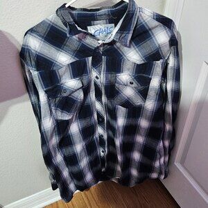 CHALS Plaid Casual Button Down Dress Shirt XL